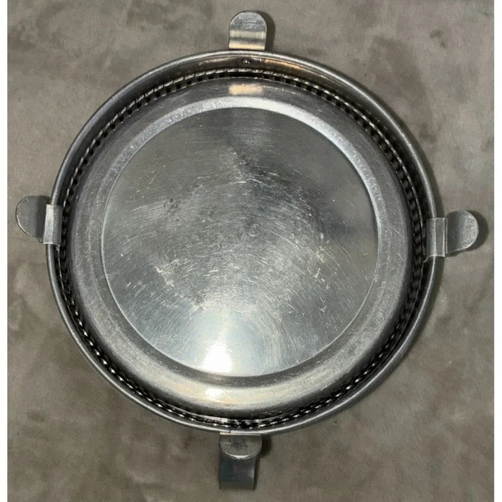 Viko Aluminum 3 Egg Poaching Dish‎ Floral Engraved Made in USA Vintage